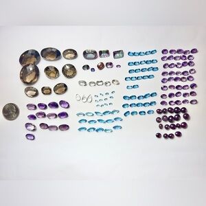 Gemstone Crystal Amethyst Blue Topaz Smoky Quartz Ruby LOT